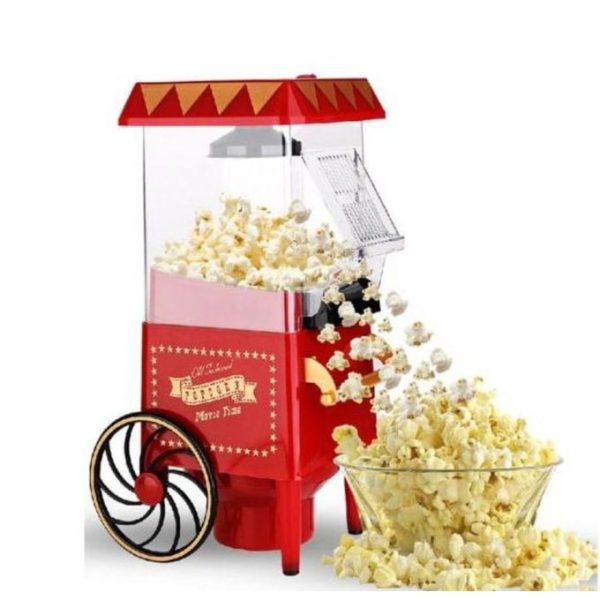 Popcorn Maker Machine with Wheels-Red