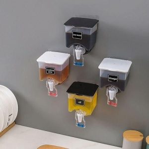 Wall-mounted oil and vinegar dispenser set  