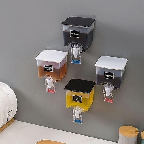 Wall-mounted oil and vinegar dispenser set  