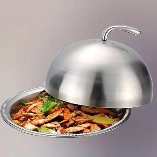Heavy Duty Stainless Steel Large Food Covers With Handle-Silver
