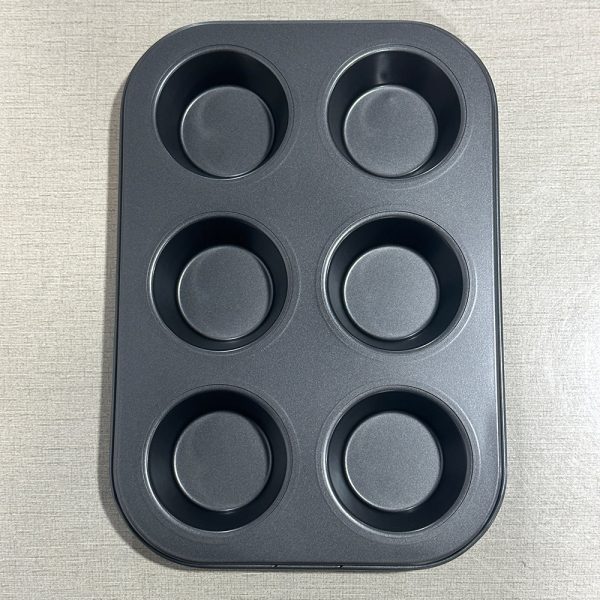Non-stick 6 cup cake baking tray