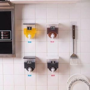 Wall-mounted oil and vinegar dispenser set  