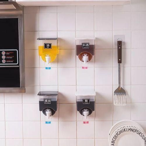Wall-mounted oil and vinegar dispenser set  