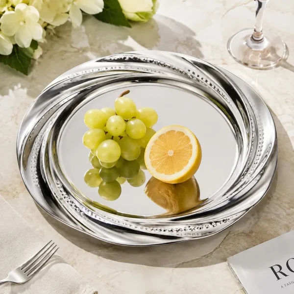 Silver Stainless Steel charger plates 12PCS