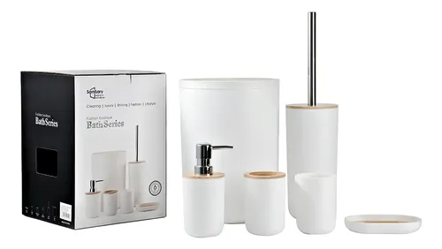 D_NQ_NP_677849-MLU105695170109_012026-O.webp 6-piece White Bamboo Bathroom Accessory Set