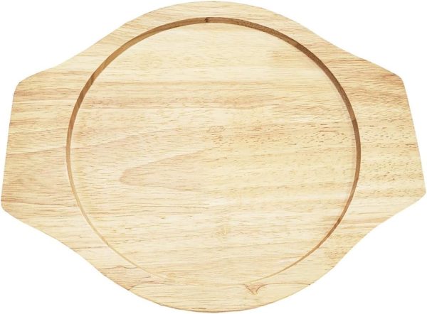 Image-3-1.jpeg Cast iron sizzling grill pan with dual handles and a wooden serving base