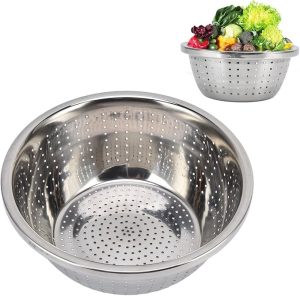 Stainless Steel Multipurpose Colander / Vegetable Washing Basket / Strainer (34cm)