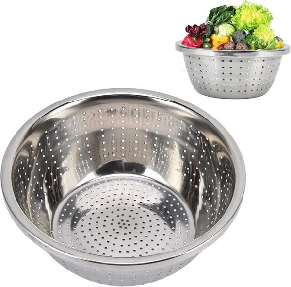 Stainless Steel Multipurpose Colander / Vegetable Washing Basket / Strainer (34cm)