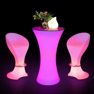 LED Bar Table & Two Chairs