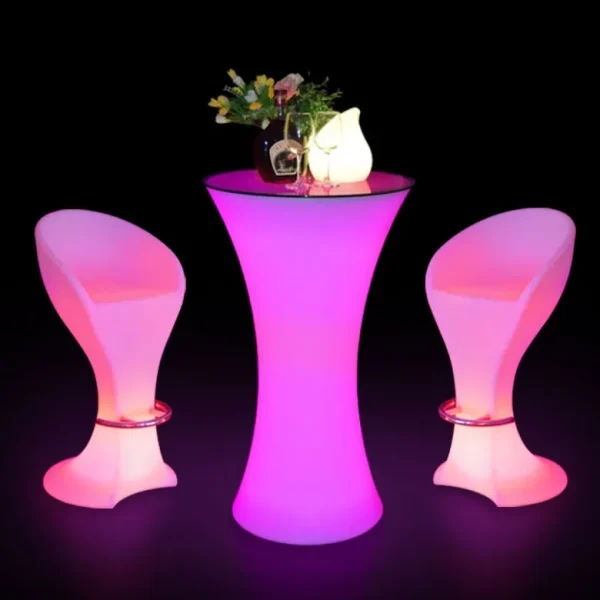 LED Bar Table & Two Chairs